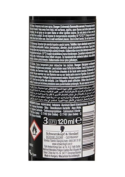 Schwarzkopf Root Retoucher Beyazları Anında Kapatan Sprey Boya Kahverengi, 120 ml