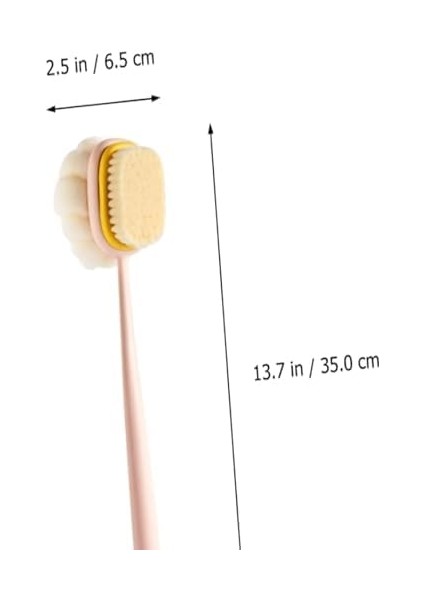 Busstier Uzun Saplı Çift Taraflı Duş Fırçası Kıl ve Lifli Masaj Etkili Vücut Temizleme Peeling Fırçası Sırt ve Cilt Bakımı Için modelleri