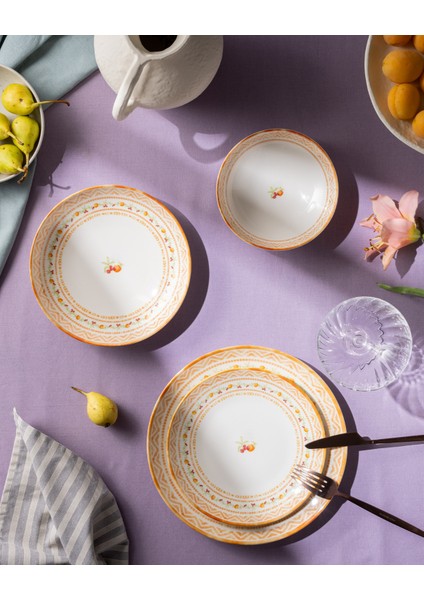 Carmen 6 Kişilik 24 Parça Yemek Takımı - Turuncu