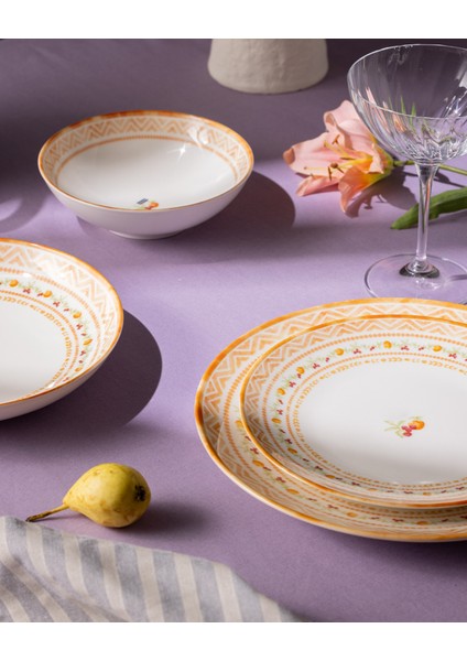 Carmen 6 Kişilik 24 Parça Yemek Takımı - Turuncu modelleri