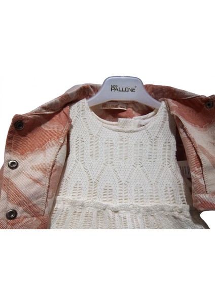 GÜPÜR ELBİSELİ CEKETLİ KIZ TAKIM