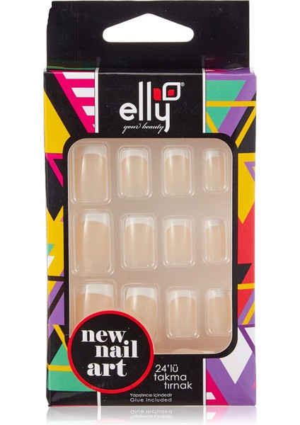 Elly Takma Tırnak Doğal 24'lü French 11 (1 x 24 Adet)
