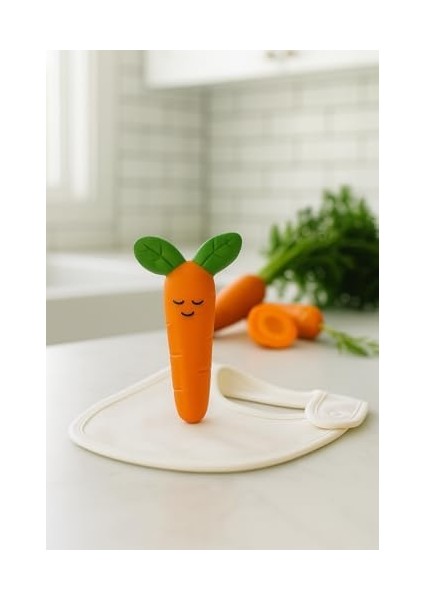 Bebek Diş Kaşıyıcı ve Oyuncak - Havuç Şekilli Dişlik (%100 Doğal Kauçuk) modelleri