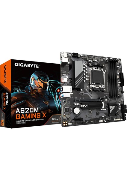 Gıgabyte A620M Gamıng x Am5 Ddr5 6400MHZ(OC) Pcıe 4.0 M.2 Nvme 2.5gbe Lan USB 3.2 Gen2 Matx Gaming Anakart
