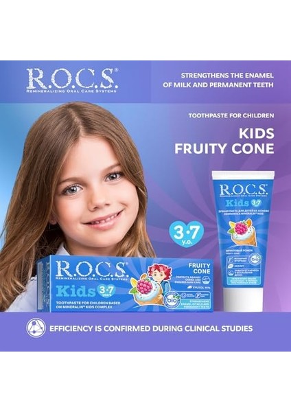 R.o.c.s. Kids 3-7 Yaş Florürsüz Diş Macunu Meyve Külahı Tadında (1 x 45 G) modelleri