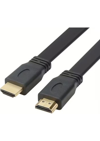 Yassı Flat Slim HDMI Kablo Uyumlu 4K Full Hd 4K 60hz 2.0 Uyumlu 4K 60P Çözünürlük Uyumlu 18 Gbps Veri Aktarım Hızı, Ethernet Kanallı (1 Metre)