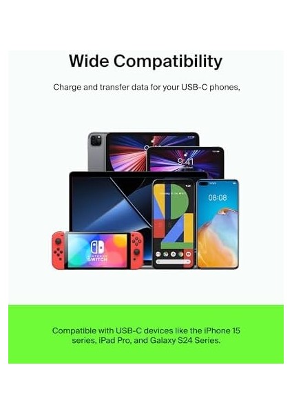 Usb-C - Usb-C Kablosu (1m/3.3ft), 15, 15 Pro, 15 Pro Max, 15 Plus, Galaxy S23, S22, Not, Piksel, iPad Pro, Usb-C Kablosu Için Usb-C Hızlı Şarj Kablosu - Beyaz (2'li modelleri