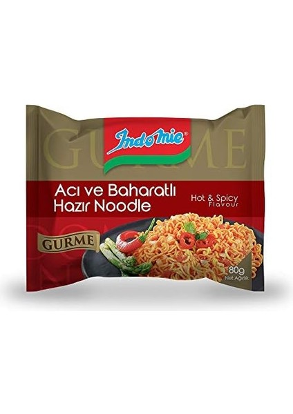 Indomie Gurme Paket Acı ve Baharatlı Koli 40'lı (80 gr x 40 Adet) fiyatları