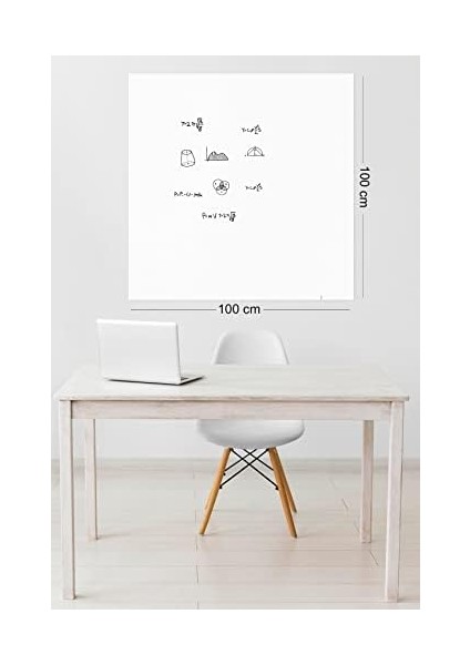 Tanıtım Beyaz, 2 Adet Yapışkansız Tutunan, Statik, Inovatif, Pratik Yazı Tahtası, Elektrostatik Kağıt (Centimeters, 100 cm x 100 Cm) modelleri