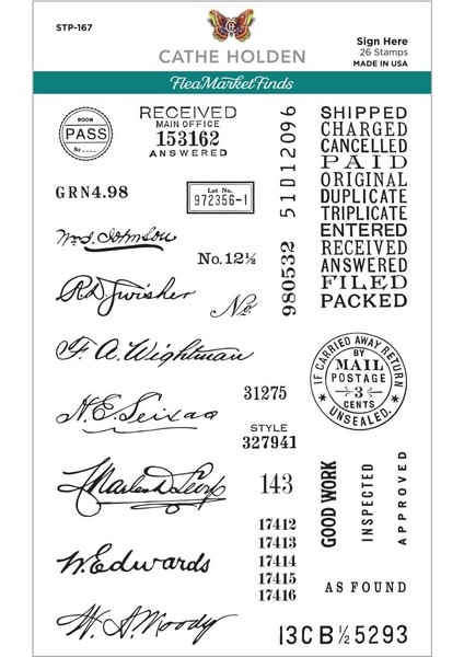 Sign Here By Cathe Holden Şeffaf Damga Seti