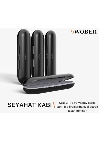 Wober Oral-B Şarjlı Diş Fırçası Için Saklama Kabı - Sadece Oral-B Pro 1, Vitality Pro, Vitality ve Starter Pack Serisine Özel Diş Fırçası Seyahat Kutusu modelleri