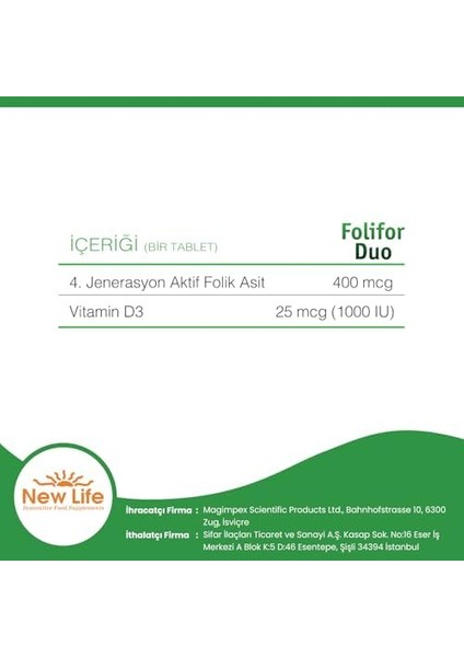 New Life Folıfor Duo 30 Tablet modelleri