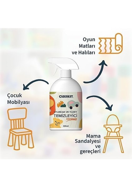 Cleenest Oyuncak ve Gereç Yüzey Temizleyici Parfümsüz 500 ml