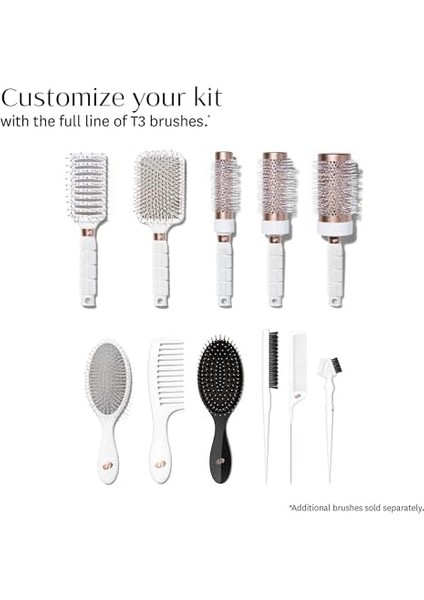 T3 Volumen Rundbürste Keramikbeschichteter Schaft Belüftete Rundbürste Zum Föhnen Hitzebeständige Borsten fiyatları