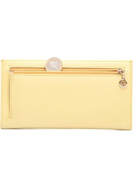 Sarı Hakiki Deri Kadın Cüzdan - S1CB00005793-L5E
