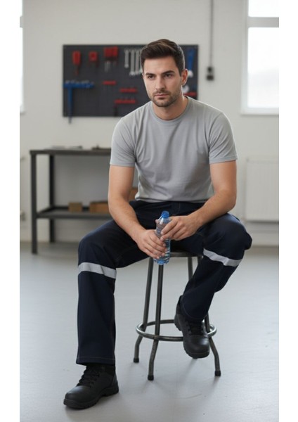 5 Cepli Reflektörlü Likrasız Uzun Ömürlü ve Sağlam Kumaş Koyu Lacivert Kot Pantolon