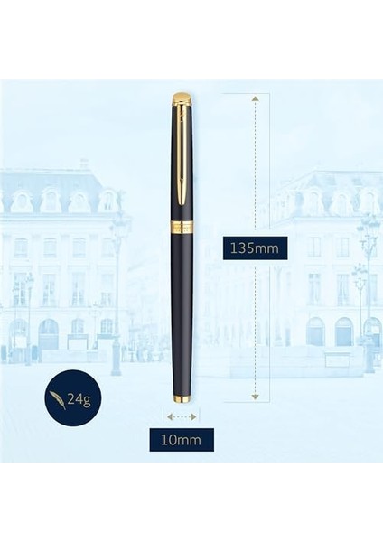 Hémisphere Dolma | 23 Ayar Süslemeli Mat Siyah | Orta Uçlu Dolma | Mavi Mürekkep | Hediye Kutusu fiyatları