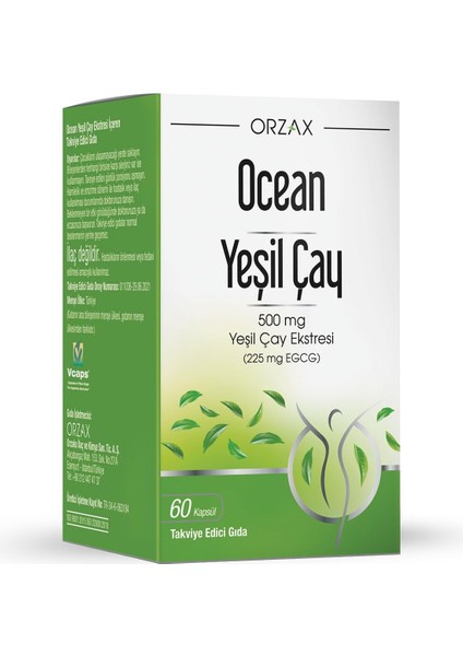 Orzax Ocean Green Tea 500 Mg 60 Kapsül modelleri