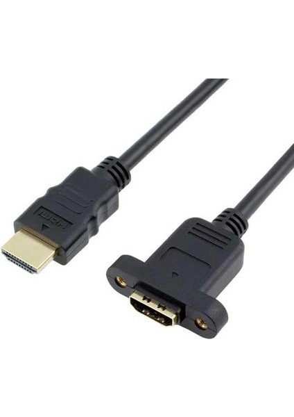 30 cm HDMI Uzatma Kablosu Dişi Erkek HDMI Vidalı Tip Panel HDMI