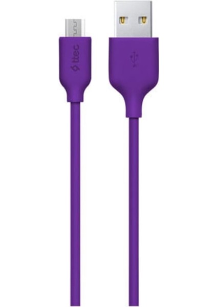 Micro USB 120CM Şarj Kablosu, Mor