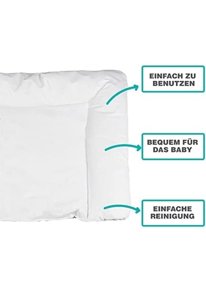 Baby'ness Elyaf Dolgulu Pvc Alt Değiştirme Minderi, Sıvı Geçirmez, Leke Tutmaz, Puantiyeli, Gri, 75X85CM