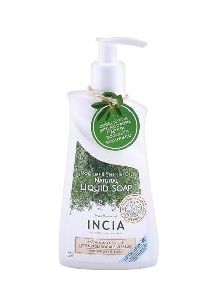 INCIA%100 Doğal Sıvı Kastil Sabunu Yoğun Nemlendirici Zeytinyağlı 10 Bitkisel Değerli Yağ Vegan 250 ml modelleri