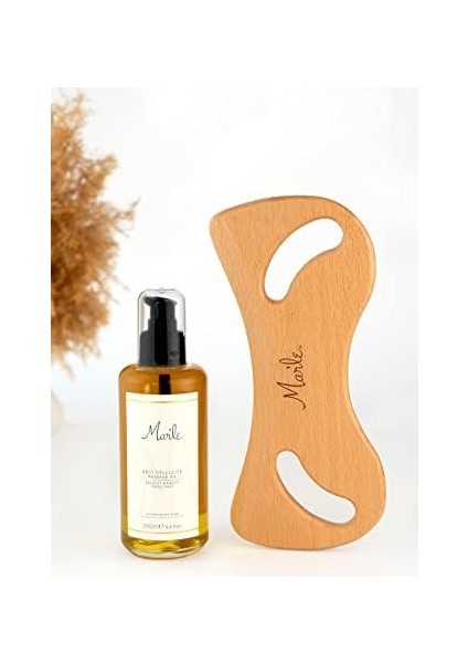 Mar'le Selülit Karşıtı Masaj Yağı 200 ml + Selülit Giderici Ahşağ Masaj Yağı 2'li Selülit Bakım Seti