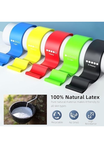 Mallez Farklı Dirençte Pilates Squat Aerobik Bandı - Hafif,orta,sert Çalışma Lastiği-Evde Spor Karın Kası Sıkılaşma Seti fiyatları