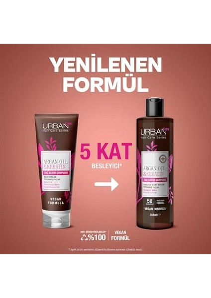 Urban Care Argan Oil & Keratin Besleyici ve Kırılma Karşıtı Saç Bakım Şampuanı, 350 Mililitre, Vegan