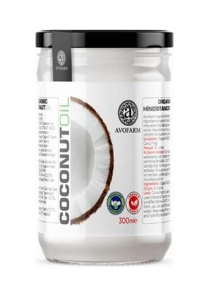 Avofarm Organik Soğuk Sıkım Hindistan Cevizi YAĞI%100 Organik (300 Ml) modelleri
