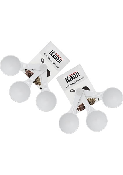 6'lı Beyaz Ölçü Kaşığı Seti (2 x 3’lü Takım) – 30 ml Plastik Gıda Ölçüm Kaşığı – Kahve, Mama, ve Toz Karışımlar Için Gıda Temasına Uygun Pratik Plastik Kaşık