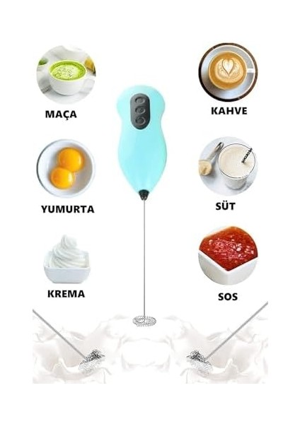 Pilli Kahve Öğütücü ve Karıştırıcı Mikser, Süt Köpürtücü Mini Mikser, MKSR001 fiyatları