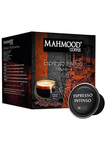 Mahmood Coffee Espresso Intenso Kapsül Kahve, Dolce Gusto Uyumlu, 7gr (16'lı Paket)