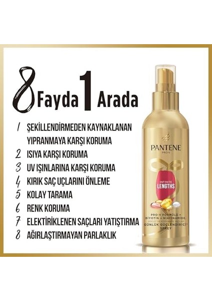 Pantene Infinite Lengths Günlük Güçlendirici Saç Spreyi 200 ml modelleri