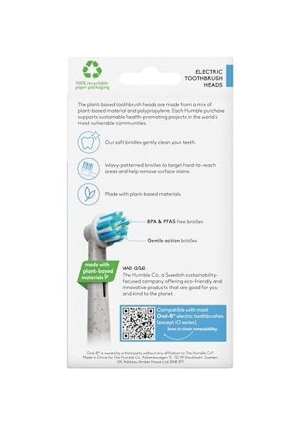 The Humble Co. Elektrikli Fırça Başlığı, Bitkisel Bazlı, Yumuşak Bitki Bazlı Malzemeden Elektrikli Diş Fırçası Başlığı 4 Adet fiyatları