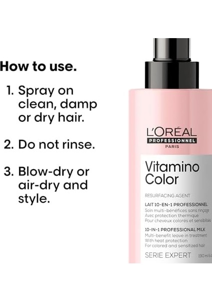 L'oréal Professionnel Paris Serie Expert Vitamino Color Boyalı Saçlar Için 10 Etkili Mucize Bakım Spreyi 190ML fiyatları