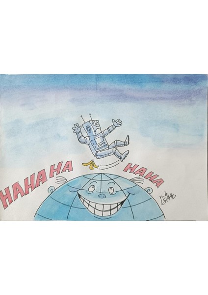 Norman Isaac 22X14CM Orijinal Karikatür Tablo modelleri