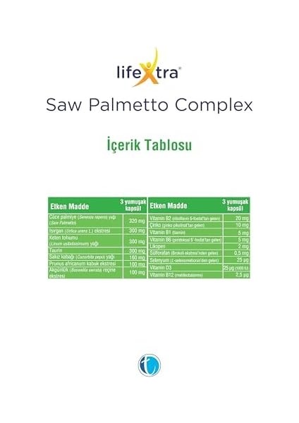 Lifextra Saw Palmetto Complex 30 Yumuşak Kapsül Cüce Palmiye Sakız Kabağı Isırgan Sülforafan Likopen modelleri