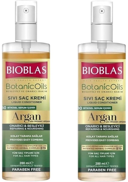 Bıoblas Botanic Oil Argan Yağlı Sıvı Saç Kremi 200 ml 2 Adet