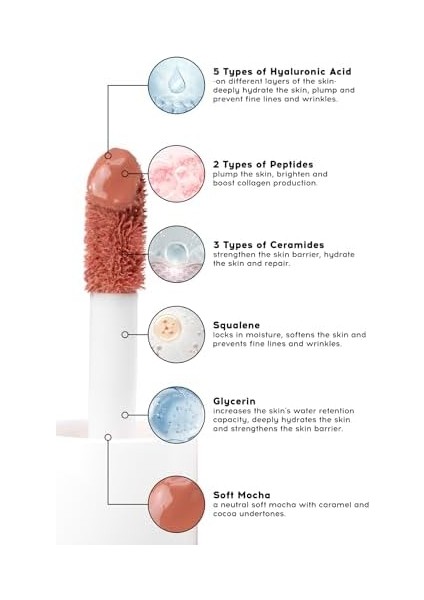 Cream Co. Allık Ruj Göz Farı Glow Tint Soft Mocha, Nemlendirici Makyaj, 504 Nude, Hyaluronik Asit Peptit modelleri