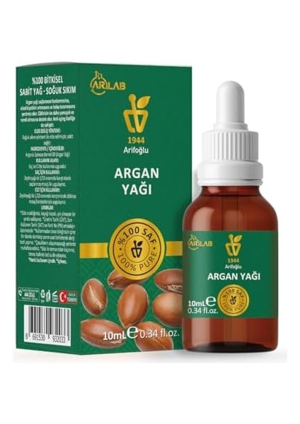 Arifoğlu Argan Yağı 10ML%100 Saf Yağ Arlab