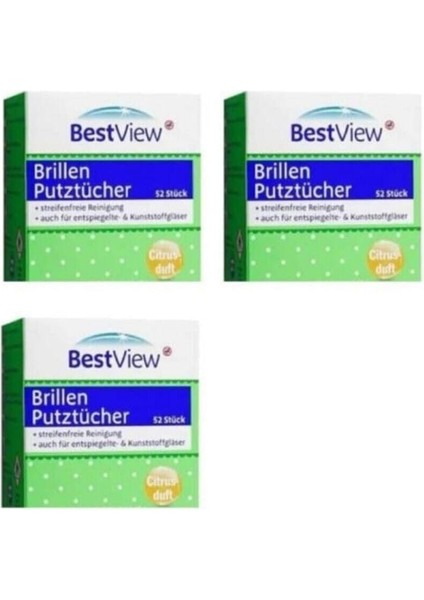 Bestview View Gözlük Telefon Ekran Temizleme Mendili 156 Adet Kutu