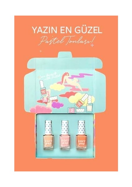 Pastel Soft Pop 3'lü Oje Seti modelleri