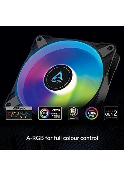 Arctıc P12 Pwm Pst A-Rgb - 120 mm Pwm Kasa Fanı, Statik Basınç Için Optimize Edilmiştir, Kasa Fanı, Yarı Pasif: 200 – 2000 Devir/dakika. (0 U/dk. modelleri
