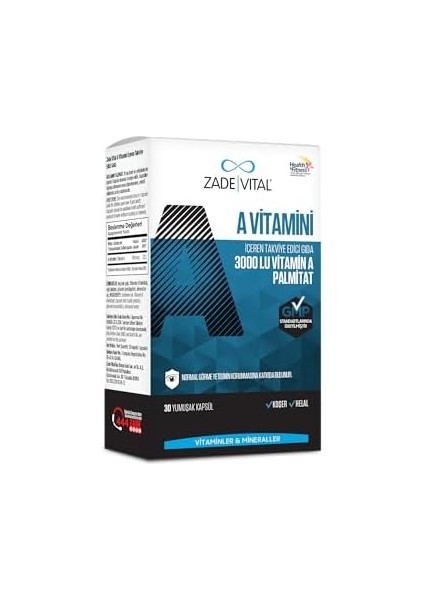 Zade Vital A Vitamini Blister 30 Kap. 1 Paket(1 x 1 Stück)