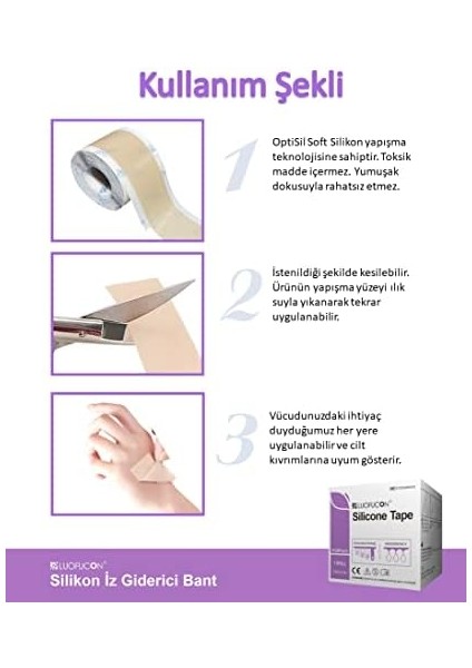 Luofucon Optisil Soft Silikon Bant Yara Yanık Estetik Sezaryen Ben Aldırma Akne Dikiş Izi Giderici