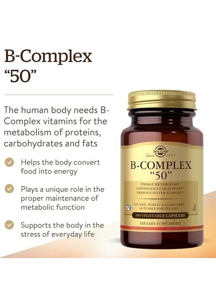 Solgar Vitamin B-Complex 50 100 Tablet fiyatları