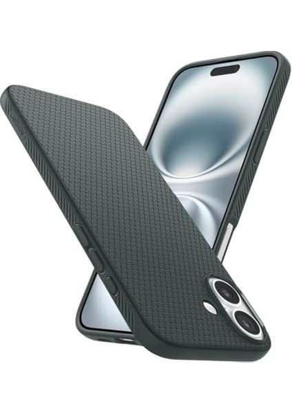 16 ile Uyumlu Ince Kılıf Air Hava Kanalı Teknolojisi Askeri Sınıf Koruma Abyss Green Dokulu Yüzey Kapak - ACS08196 modelleri