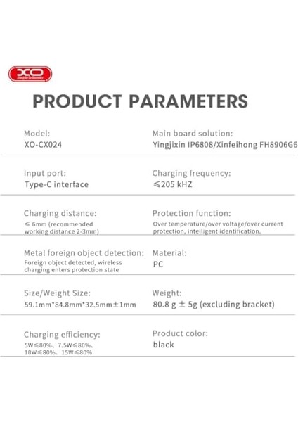 Xo CX024 Manyetik Kablosuz Hızlı Şarjlı Araç Telefon Tutucu, 15W Hızlı Şarj, Magsafe Ile Uyumlu, Havalandırma Montajlı, Type-C Kablolu, 360 Dönebilir, Şeffaf Tasarım, Siyah modelleri