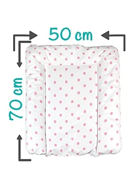 Baby'ness Elyaf Dolgulu Pvc Alt Değiştirme Minderi, Sıvı Geçirmez, Leke Tutmaz, Puantiyeli, Pembe, 50X70CM fiyatları